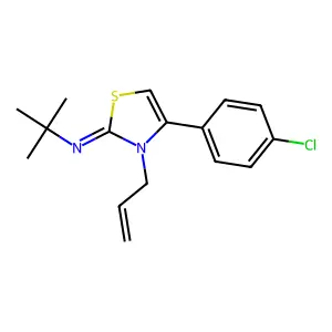 (Z)-N-(3-allyl-4-(4-chlorophenyl)thiazol-2(3H)-ylidene)-2-methylpropan-2-amine structure