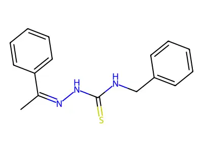 (Z)-N-benzyl-2-(1-phenylethylidene)hydrazinecarbothioamide structure