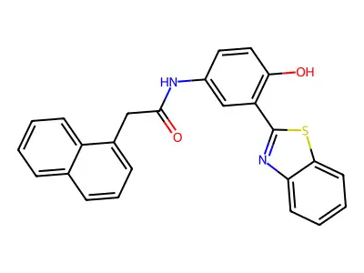 N-(3-(benzo[d]thiazol-2-yl)-4-hydroxyphenyl)-2-(naphthalen-1-yl)acetamide structure