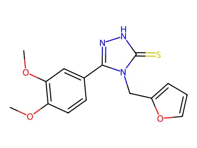 5-(3,4-dimethoxyphenyl)-4-(furan-2-ylmethyl)-4H-1,2,4-triazole-3-thiol structure