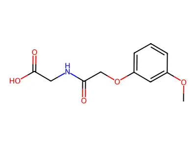 2-(2-(3-Methoxyphenoxy)acetamido)acetic acid structure