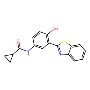 N-(3-(benzo[d]thiazol-2-yl)-4-hydroxyphenyl)cyclopropanecarboxamide structure
