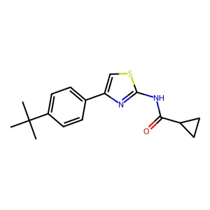 N-[4-(4-tert-butylphenyl)-1,3-thiazol-2-yl]cyclopropanecarboxamide structure