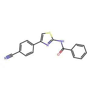 N-[4-(4-cyanophenyl)-1,3-thiazol-2-yl]benzamide structure