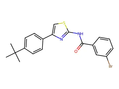 3-bromo-N-[4-(4-tert-butylphenyl)-1,3-thiazol-2-yl]benzamide structure