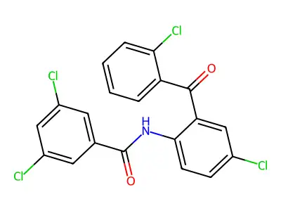 3,5-dichloro-N-[4-chloro-2-(2-chlorobenzoyl)phenyl]benzamide structure