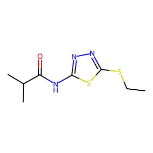 N-(5-ethylsulfanyl-1,3,4-thiadiazol-2-yl)-2-methylpropanamide structure