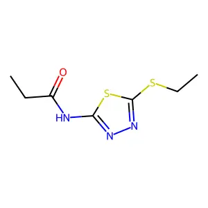 N-[5-(ethylsulfanyl)-1,3,4-thiadiazol-2-yl]propanamide structure