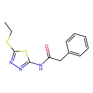 N-[5-(ethylsulfanyl)-1,3,4-thiadiazol-2-yl]-2-phenylacetamide structure