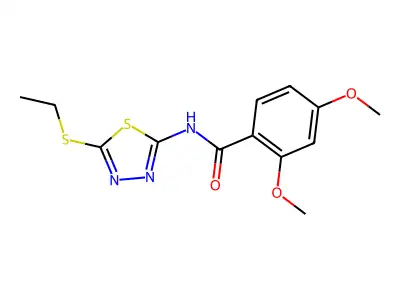 N-(5-ethylsulfanyl-1,3,4-thiadiazol-2-yl)-2,4-dimethoxybenzamide structure