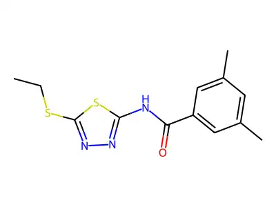 N-[5-(ethylsulfanyl)-1,3,4-thiadiazol-2-yl]-3,5-dimethylbenzamide structure