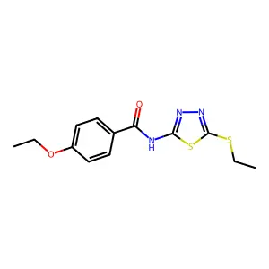 4-ethoxy-N-[5-(ethylsulfanyl)-1,3,4-thiadiazol-2-yl]benzamide structure