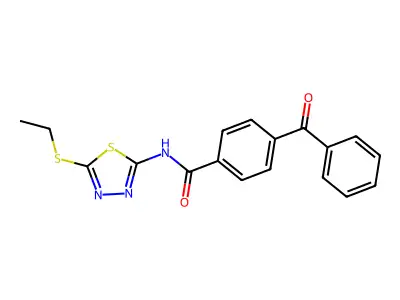 4-benzoyl-N-[5-(ethylsulfanyl)-1,3,4-thiadiazol-2-yl]benzamide structure