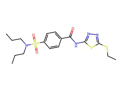 4-(dipropylsulfamoyl)-N-(5-ethylsulfanyl-1,3,4-thiadiazol-2-yl)benzamide structure