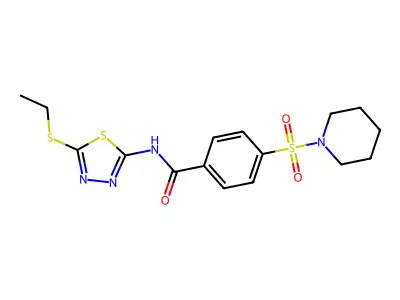 N-(5-(ethylthio)-1,3,4-thiadiazol-2-yl)-4-(piperidin-1-ylsulfonyl)benzamide structure
