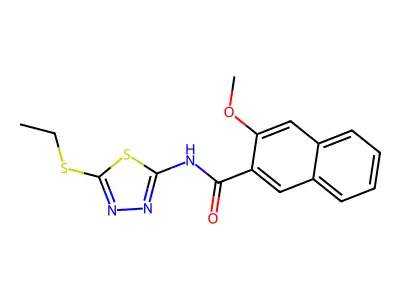 N-(5-(ethylthio)-1,3,4-thiadiazol-2-yl)-3-methoxy-2-naphthamide structure