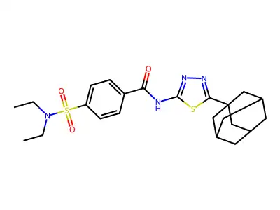 N-[5-(1-adamantyl)-1,3,4-thiadiazol-2-yl]-4-(diethylsulfamoyl)benzamide structure