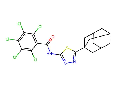 N-[5-(1-adamantyl)-1,3,4-thiadiazol-2-yl]-2,3,4,5,6-pentachlorobenzamide structure
