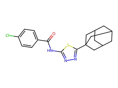 N-[5-(1-adamantyl)-1,3,4-thiadiazol-2-yl]-4-chlorobenzamide structure
