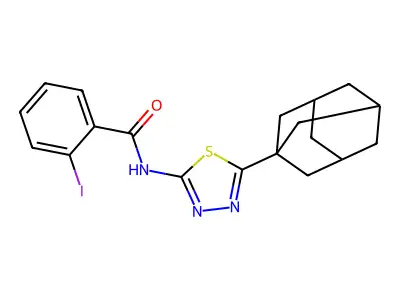 N-[5-(1-adamantyl)-1,3,4-thiadiazol-2-yl]-2-iodobenzamide structure