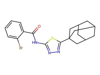 N-[5-(adamantan-1-yl)-1,3,4-thiadiazol-2-yl]-2-bromobenzamide structure