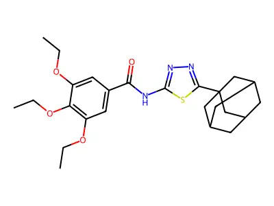 N-[5-(1-adamantyl)-1,3,4-thiadiazol-2-yl]-3,4,5-triethoxybenzamide structure