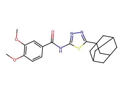 N-[5-(1-adamantyl)-1,3,4-thiadiazol-2-yl]-3,4-dimethoxybenzamide structure