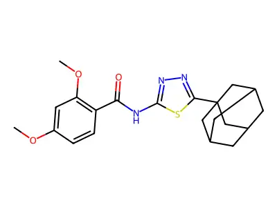 N-[5-(1-adamantyl)-1,3,4-thiadiazol-2-yl]-2,4-dimethoxybenzamide structure