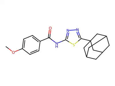N-[5-(1-adamantyl)-1,3,4-thiadiazol-2-yl]-4-methoxybenzamide structure