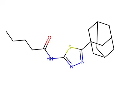 N-[5-(1-adamantyl)-1,3,4-thiadiazol-2-yl]pentanamide structure