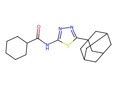 N-[5-(1-adamantyl)-1,3,4-thiadiazol-2-yl]cyclohexanecarboxamide structure