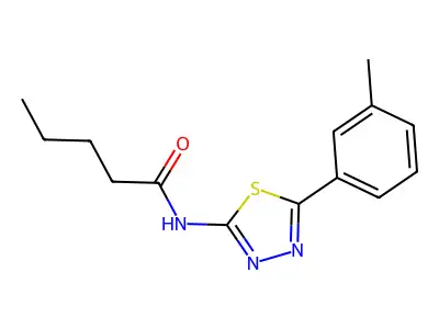 N-[5-(3-methylphenyl)-1,3,4-thiadiazol-2-yl]pentanamide structure