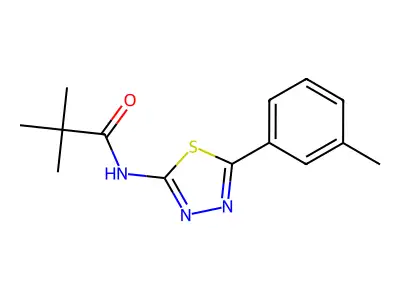 2,2-dimethyl-N-[5-(3-methylphenyl)-1,3,4-thiadiazol-2-yl]propanamide structure