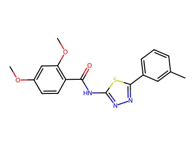2,4-dimethoxy-N-(5-(m-tolyl)-1,3,4-thiadiazol-2-yl)benzamide structure