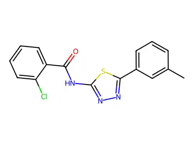 2-chloro-N-[5-(3-methylphenyl)-1,3,4-thiadiazol-2-yl]benzamide structure