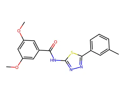 3,5-dimethoxy-N-[5-(3-methylphenyl)-1,3,4-thiadiazol-2-yl]benzamide structure