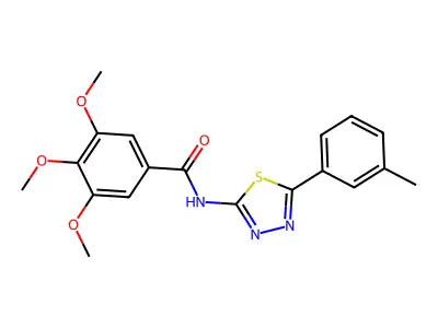 3,4,5-trimethoxy-N-[5-(3-methylphenyl)-1,3,4-thiadiazol-2-yl]benzamide structure