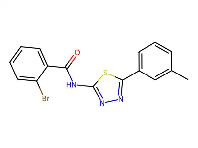 2-bromo-N-[5-(3-methylphenyl)-1,3,4-thiadiazol-2-yl]benzamide structure