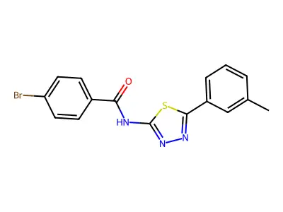 4-bromo-N-[5-(3-methylphenyl)-1,3,4-thiadiazol-2-yl]benzamide structure