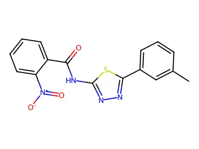 N-[5-(3-methylphenyl)-1,3,4-thiadiazol-2-yl]-2-nitrobenzamide structure