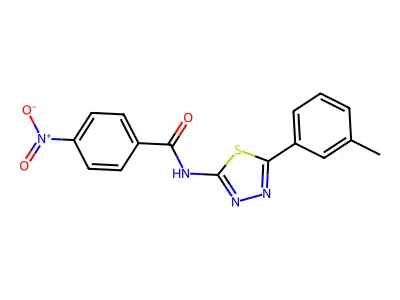 N-[5-(3-methylphenyl)-1,3,4-thiadiazol-2-yl]-4-nitrobenzamide structure