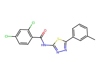 2,4-dichloro-N-[5-(3-methylphenyl)-1,3,4-thiadiazol-2-yl]benzamide structure
