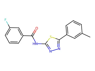 3-fluoro-N-[5-(3-methylphenyl)-1,3,4-thiadiazol-2-yl]benzamide structure