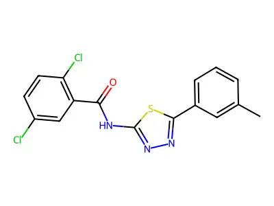 2,5-dichloro-N-[5-(3-methylphenyl)-1,3,4-thiadiazol-2-yl]benzamide structure