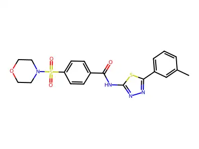 4-(morpholinosulfonyl)-N-(5-(m-tolyl)-1,3,4-thiadiazol-2-yl)benzamide structure