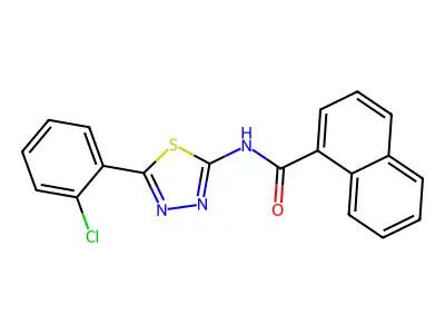 N-[5-(2-chlorophenyl)-1,3,4-thiadiazol-2-yl]naphthalene-1-carboxamide structure