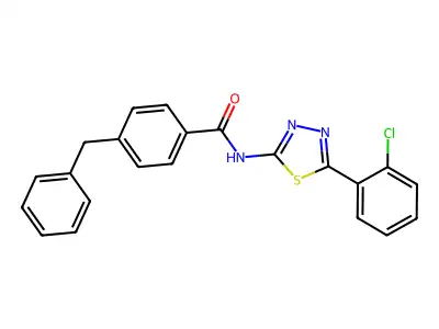 4-benzyl-N-[5-(2-chlorophenyl)-1,3,4-thiadiazol-2-yl]benzamide structure