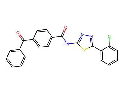 4-benzoyl-N-[5-(2-chlorophenyl)-1,3,4-thiadiazol-2-yl]benzamide structure