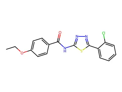 N-[5-(2-chlorophenyl)-1,3,4-thiadiazol-2-yl]-4-ethoxybenzamide structure