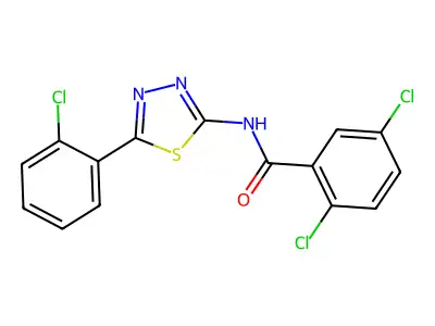 2,5-dichloro-N-[5-(2-chlorophenyl)-1,3,4-thiadiazol-2-yl]benzamide structure